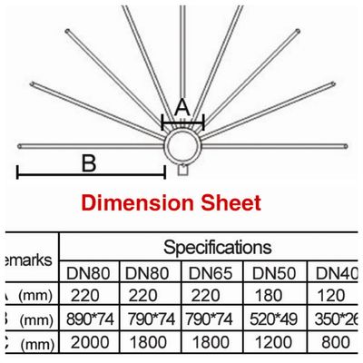 3 "فوهات نافورة الرقص كريستال DN80 نصف الكرة