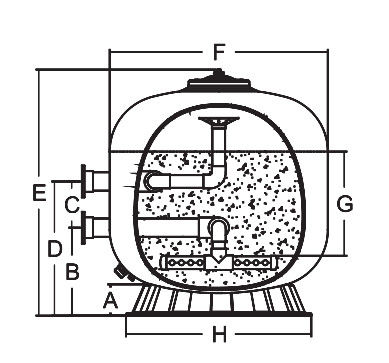 450mm مرشح جبل جبل الرمل للسباحة