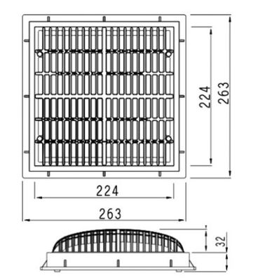 SS304 490x490mm فوق استنزاف أرضية حمام السباحة الأرضي