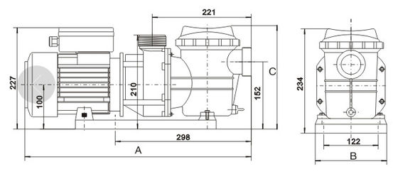 1.5 بوصة 220 فولت 0.75HP مضخات نافورة حمام السباحة