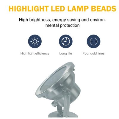 حديقة 7000K 24V 6W IP68 نافورة المياه أضواء LED