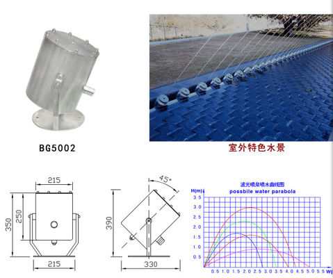 نافورة حوض السباحة 8000L / H SS304 18mm Laminar Flow Jet