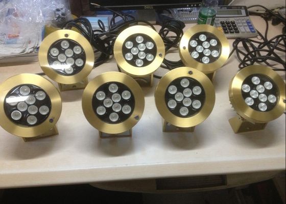 DMX512 Brass 2700K 6W RGB بقيادة أضواء تجمع تحت الماء