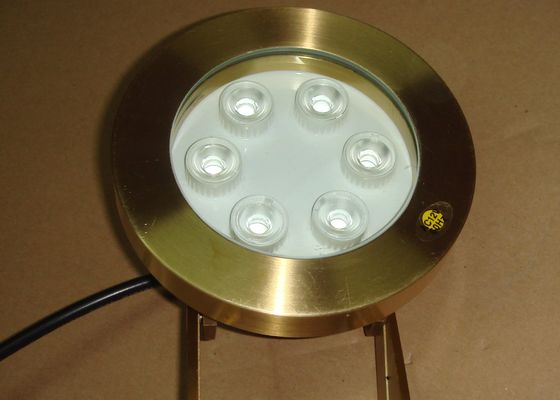 DMX512 Brass 2700K 6W RGB بقيادة أضواء تجمع تحت الماء