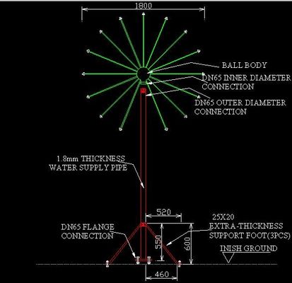 نحاس كروم كروم نافورة زينة SS 304 Crystal Ball Jet